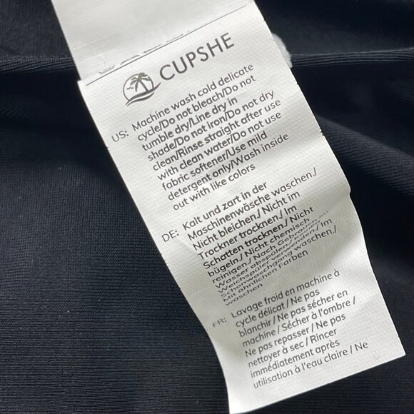 Cupshe Timeless Black Ruched One-Piece Swimsuit Womens Size XL Cut Out Front NEW - Picture 6 of 10